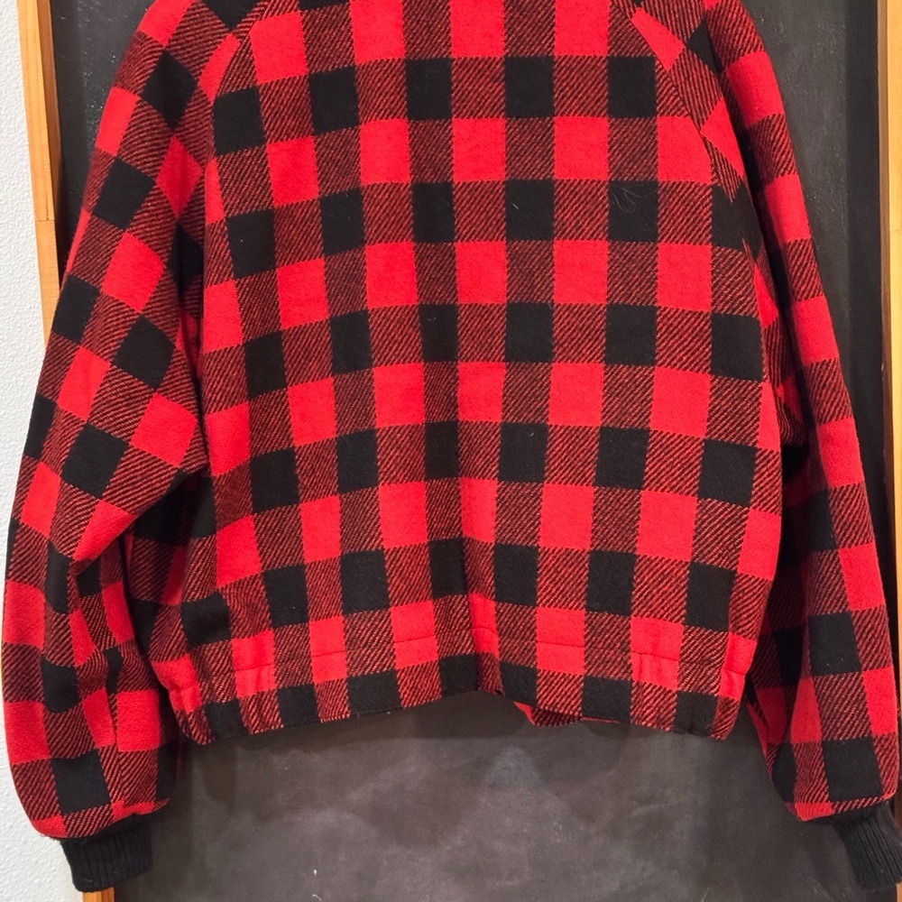 Vintage Pendleton Buffalo Red and Black Plaid Zip-Up Jacket 100% Virgin Wool - Picture 2 of 4